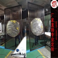 轻奢中欧美式金属不锈钢屏风花格镂空隔断厂家定制