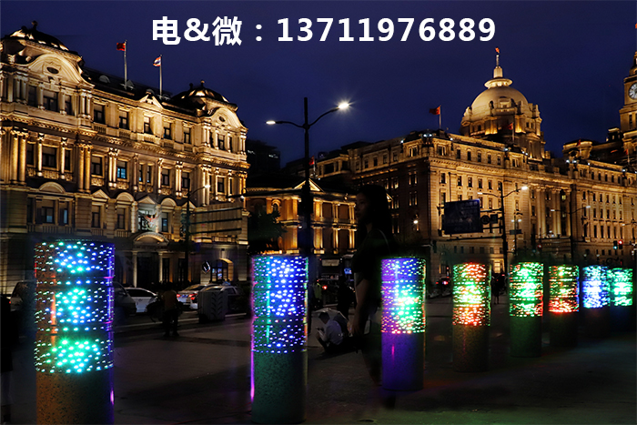 发光阻车石柱