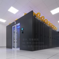 福州别墅3D户型图制作|机房监控室|拼接屏全景效果图